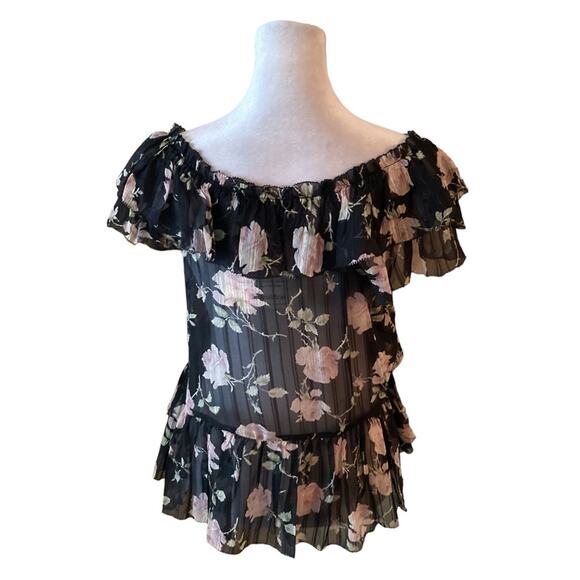 Ulla Johnson Silk Flora Floral Ruffled Georgette Top Size 2 - Picture 3 of 8